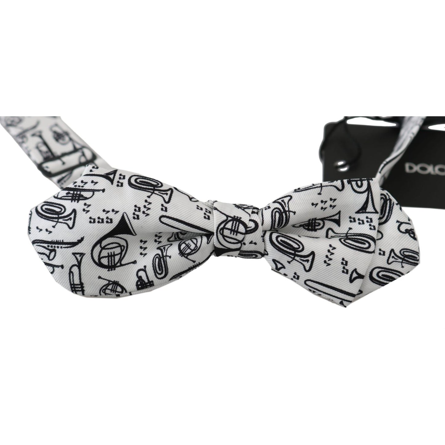 Dolce & Gabbana White Instruments Adjustable Neck Papillon Men Bow Tie Dolce & Gabbana