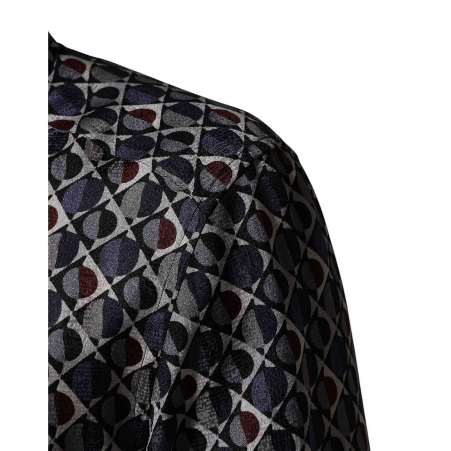 Dolce & Gabbana Multicolor Patterned Collared GOLD Men Dress Shirt