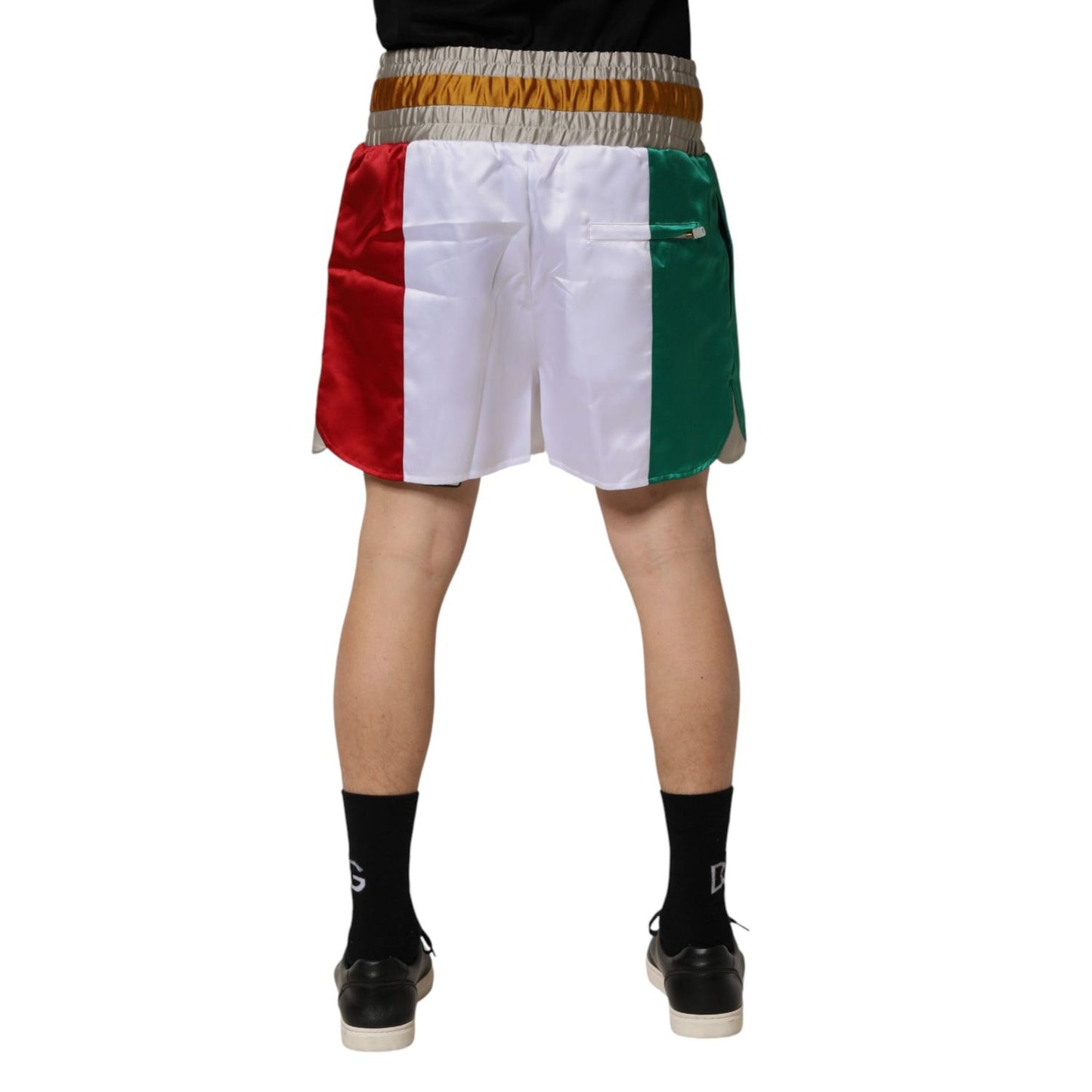 Dolce & Gabbana Multicolor Italia Polyester Bermuda Shorts