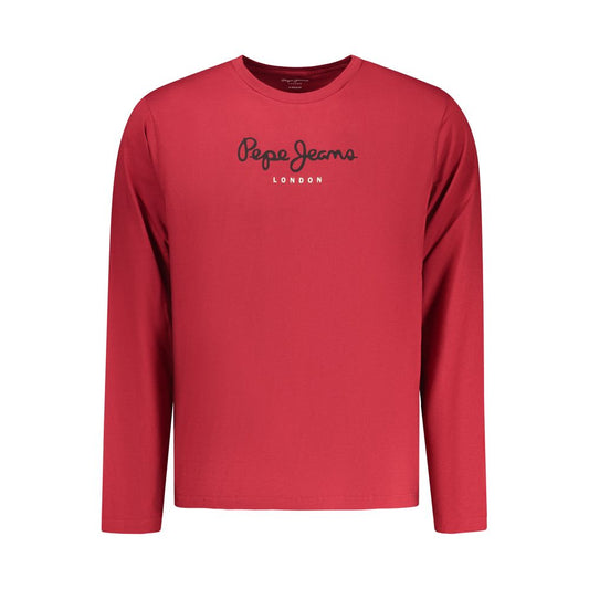 Pepe Jeans Rosso Cotton Men T-Shirt 1728,67403481248,Clothing,L,Long Sleeve - T-Shirts - Clothing,M,Men,New with tags,Pepe Jeans,Red,S,Sportswear - Clothing,T-Shirts - Clothing,T-Shirts - Sportswear - Clothing,XL,XXL