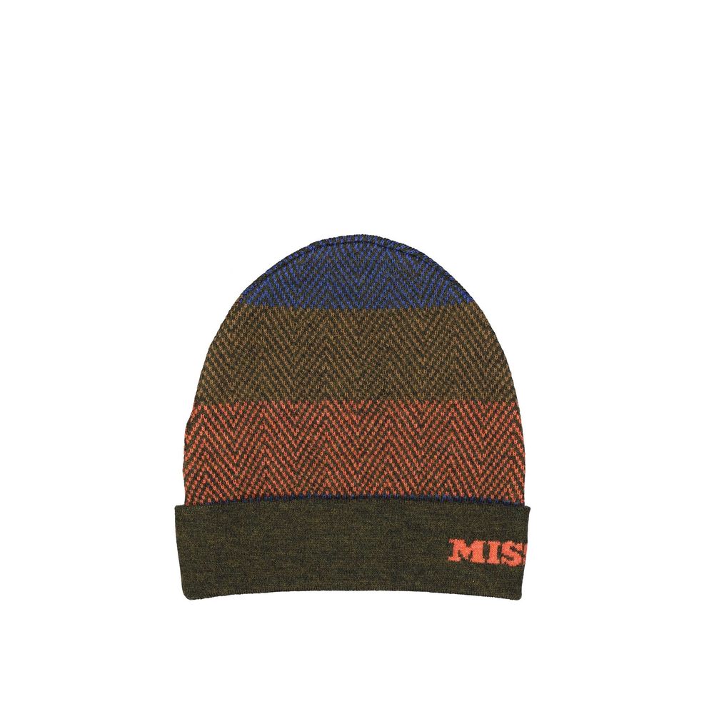 Missoni Bicolor Wool Beanie 1728,75611013280,Accessories,Beanie - Hats - Accessories,Bicolor,Hats - Accessories,Men,Missoni,New with tags,UNI