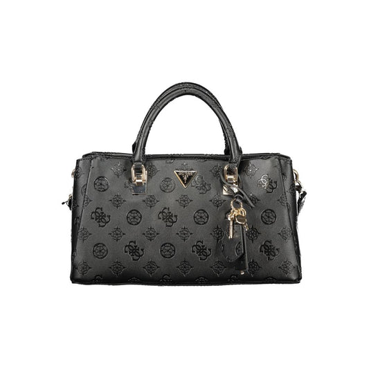 Guess Jeans Black Polyurethane Women Handbag 1728,67403481248,Bags,Black,Guess Jeans,Handbags - Bags,New with tags,Women