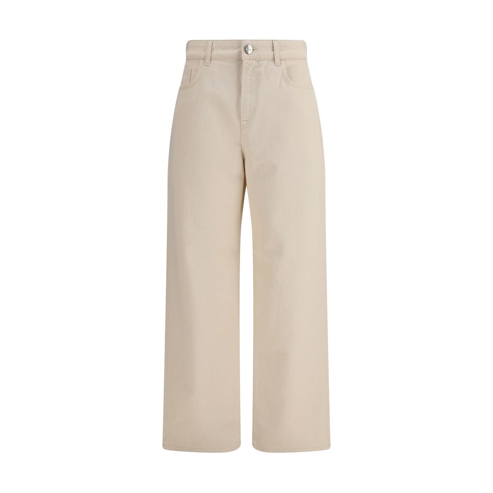Rohe Beige Cotton Relaxed Fit Jeans