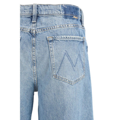 Mother Denim Blue Cotton Straight-Leg Jeans