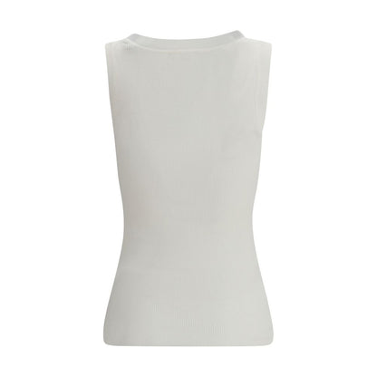 P.A.R.O.S.H. Beige Cotton Sleeveles T-Shirt