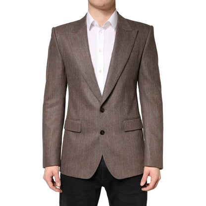 Dolce & Gabbana Brown Stripes Single Breasted Blazer