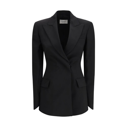 Max Mara Black Fleece Wool Blazer 1728,72470364320,Black,Blazers - Suits & Blazers - Clothing,Clothing,IT36 | XS,Max Mara,New with tags,Suits & Blazers - Clothing,Women