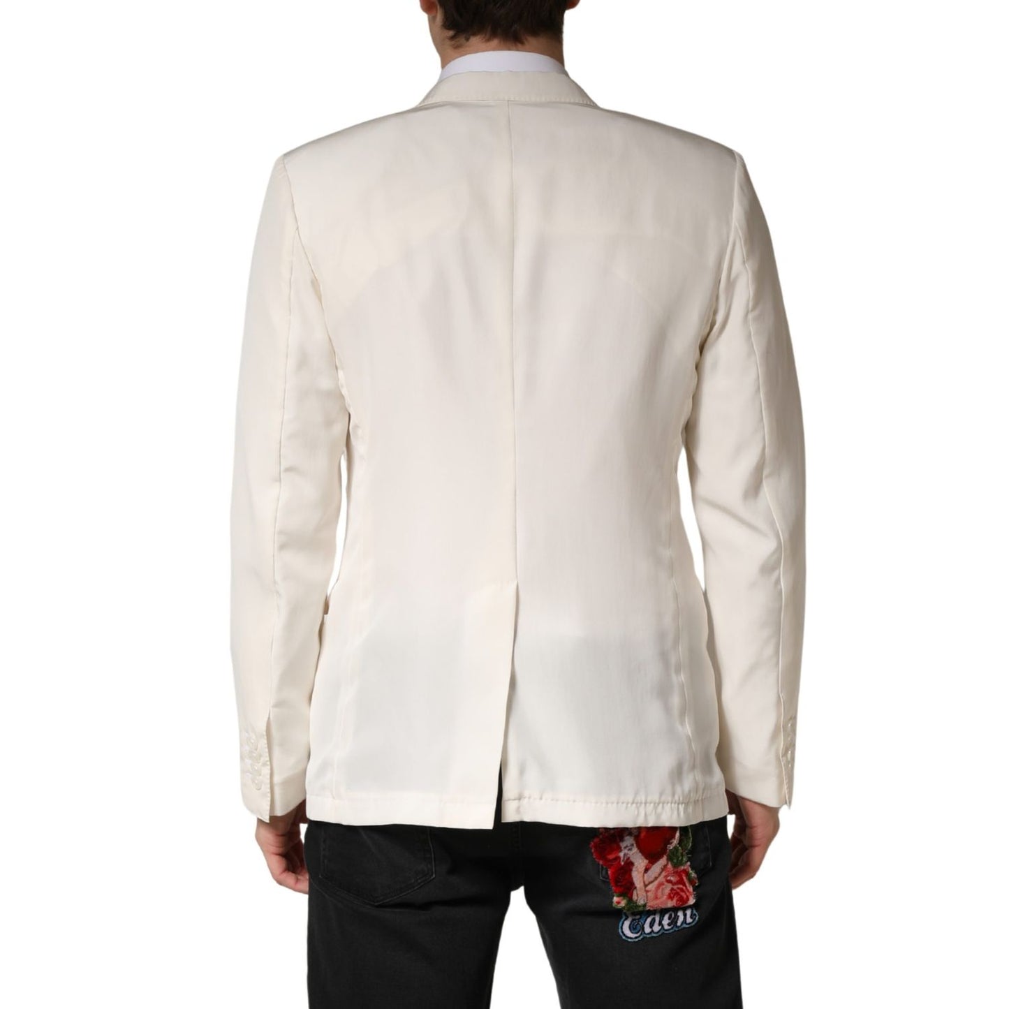 Dolce & Gabbana White Cotton Single Breasted Jacket Blazer