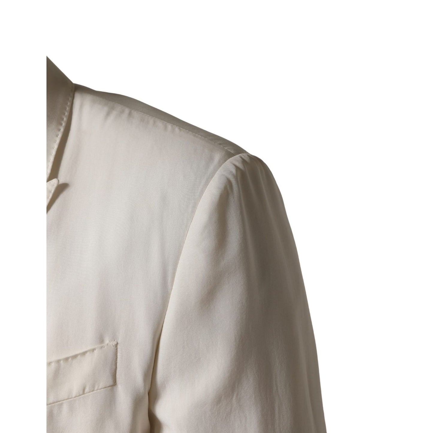 Dolce & Gabbana White Cotton Single Breasted Jacket Blazer