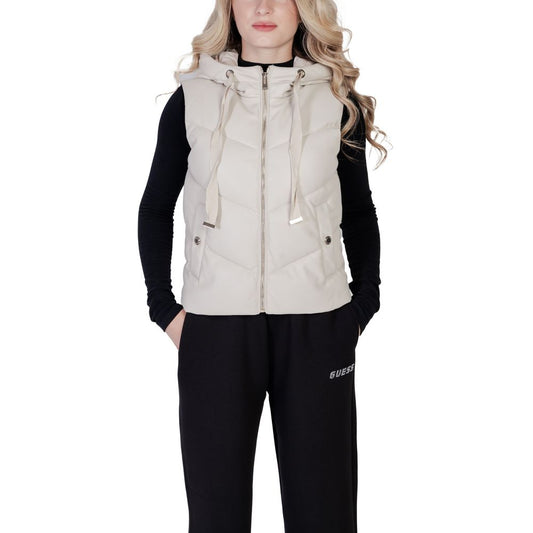 Morgan De Toi Cream Polyethylene Sleveless Jacket