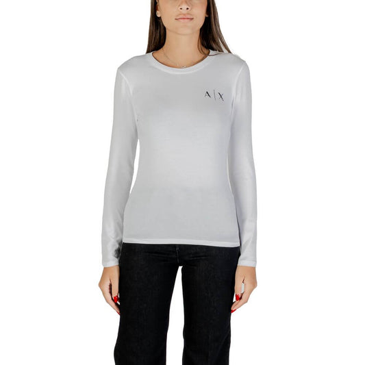 Armani Exchange White Cotton Long Sleeve T-Shirt