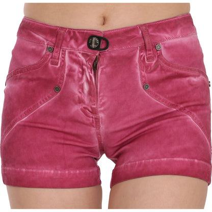 PLEIN SUD Pink Mid Waist Cotton Mini Denim Shorts PLEIN SUD