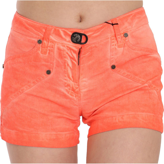 PLEIN SUD Orange Mid Waist Cotton Denim Mini Shorts PLEIN SUD
