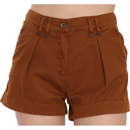PLEIN SUD Brown Mid Waist Cotton Denim Mini Shorts PLEIN SUD
