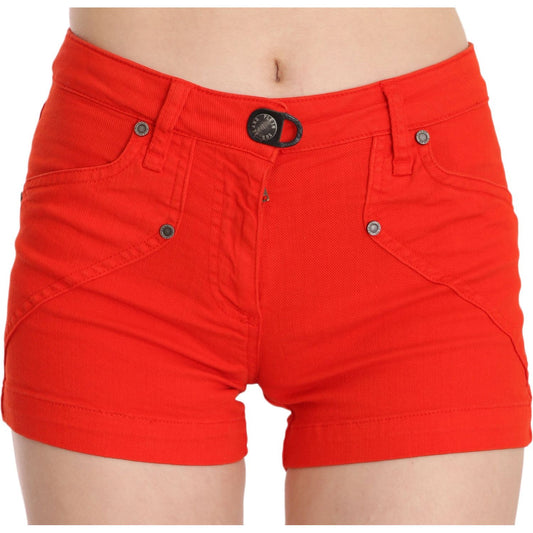 PLEIN SUD Orange Mid Waist Cotton Denim Mini PLEIN SUD