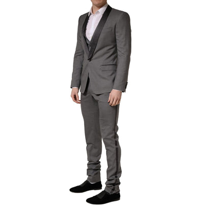 Dolce & Gabbana Gray Wool Single Breasted 1 Button 3PC Suit