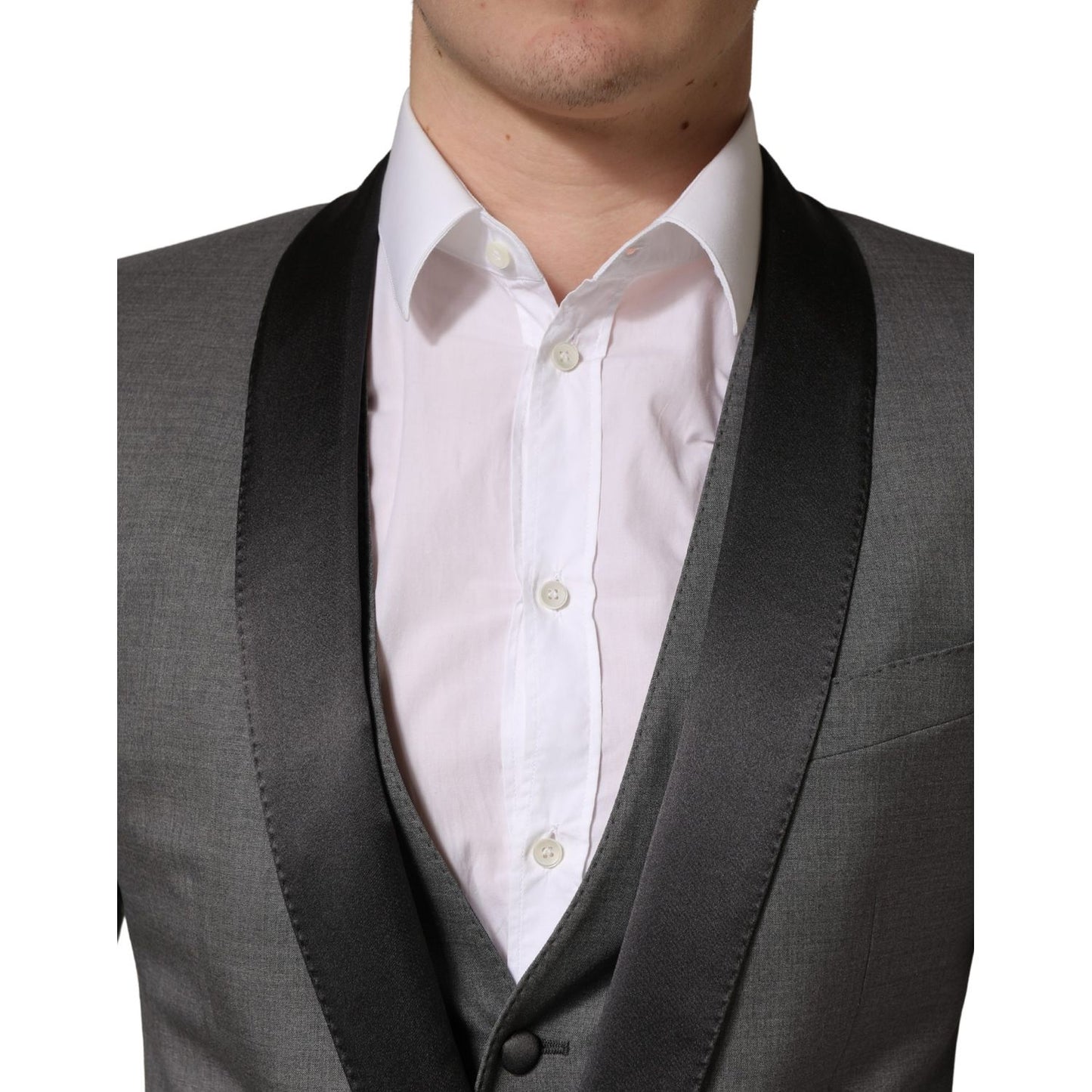 Dolce & Gabbana Gray Wool Single Breasted 1 Button 3PC Suit
