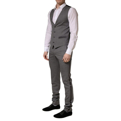 Dolce & Gabbana Gray Wool Single Breasted 1 Button 3PC Suit