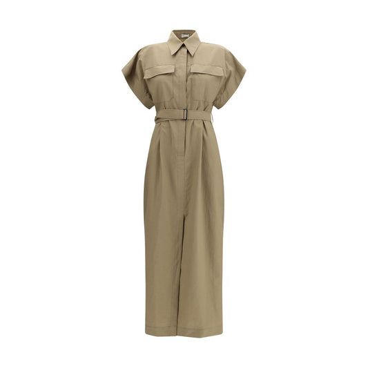 Brunello Cucinelli Beige Cotton Casual Dress