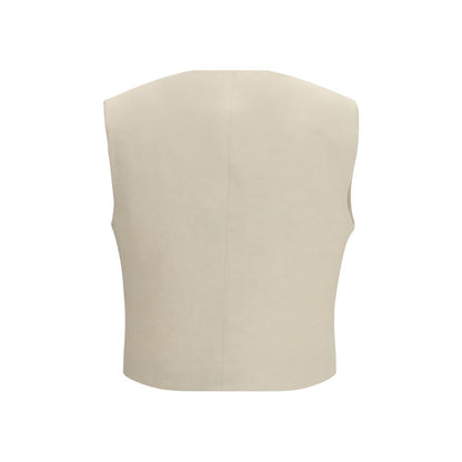 P.A.R.O.S.H. Beige Viscose Sleeveless Jacket