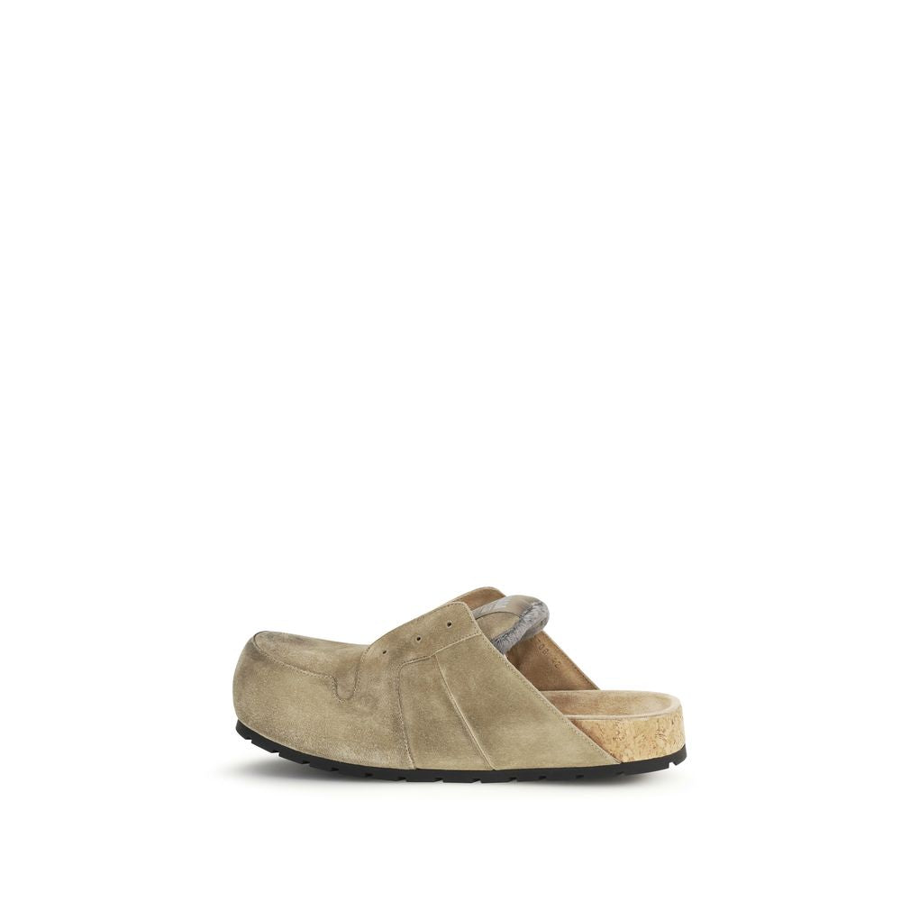 Balenciaga Beige Calf Leather Bos Taurus Mules