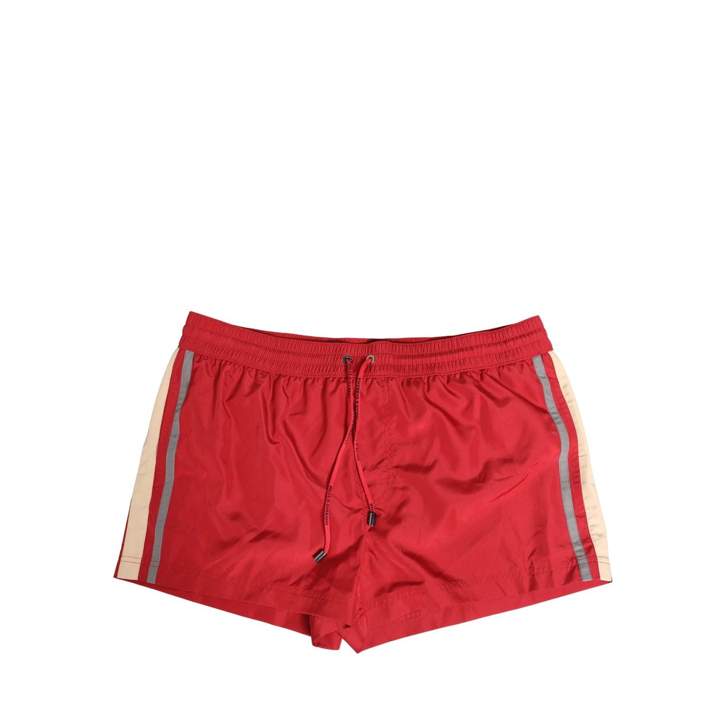 Dolce & Gabbana Red Polyester Men Drawstring Shorts Swimwear
