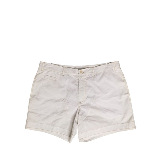 Dolce & Gabbana White Cotton Mid Waist Chino Bermuda Shorts