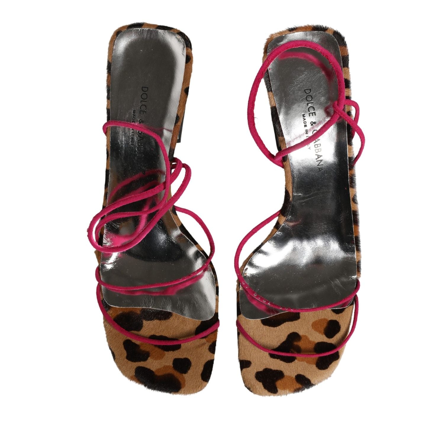 Dolce & Gabbana Multicolor Leather Block Heels Sandals Shoes