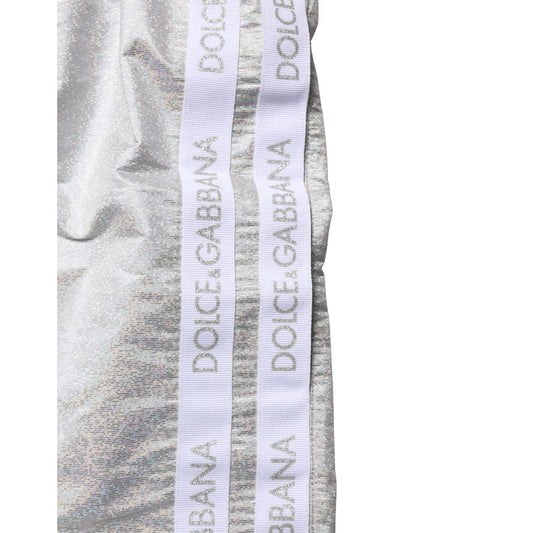 Dolce & Gabbana Silver Polyester Drawstring Men Shorts Swimwear