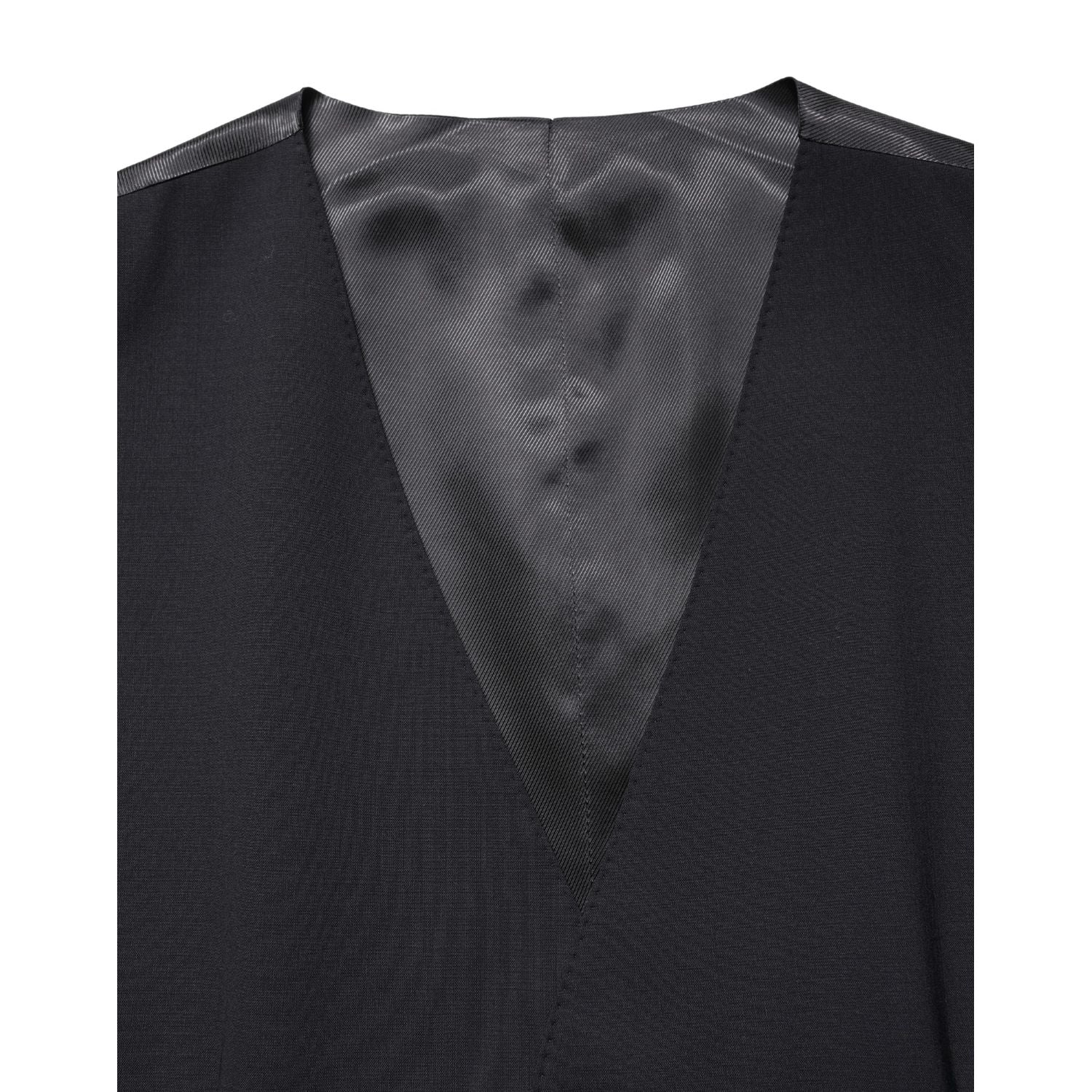 Dolce & Gabbana Black Wool Single Breasted Waistcoat Vest