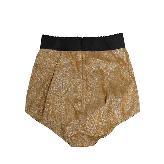 Dolce & Gabbana Gold Silk Blend High Waist Girdle Panty Underwear