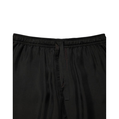 Dolce & Gabbana Black Silk Drawstring Men Bermuda Shorts