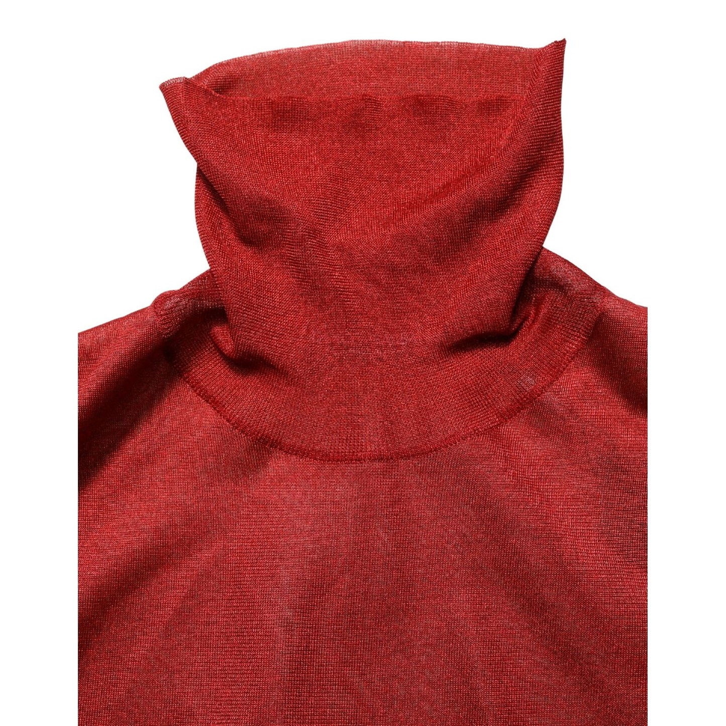 Dolce & Gabbana Red Long Sleeve TurtleNeck Pullover Sweater