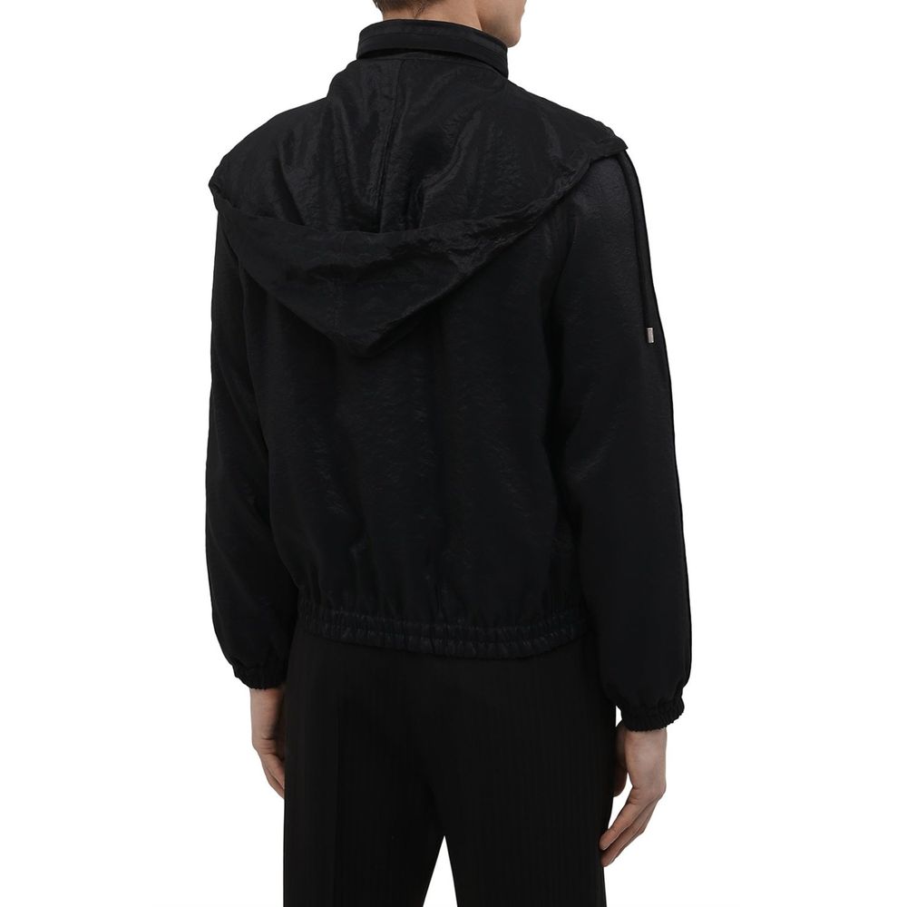 Saint Laurent Black Polyamide Bomber
