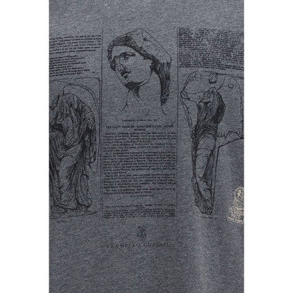 Brunello Cucinelli Blue Cotton T-Shirt