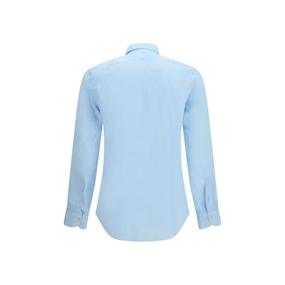 Finamore Blue Linen Longsleeve Shirt