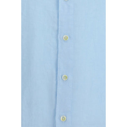 Finamore Blue Linen Longsleeve Shirt