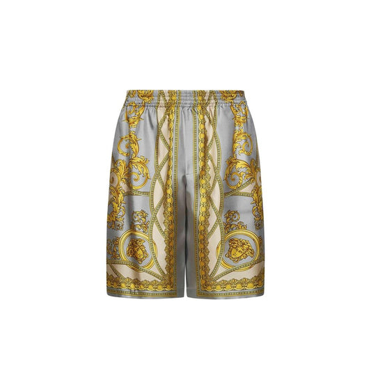 Versace Gray Silk Knee Length