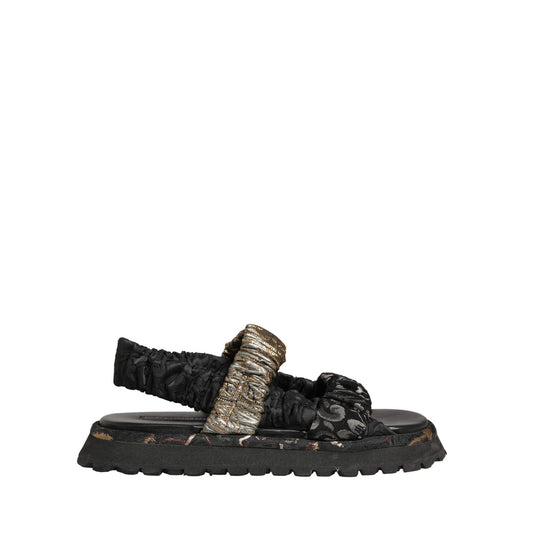 Dolce & Gabbana Black Ruching Detail Flats Men Sandals Shoes