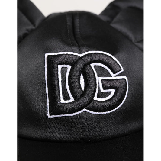 Dolce & Gabbana Men Black Velvet Animal Ears Baseball Cap Hat