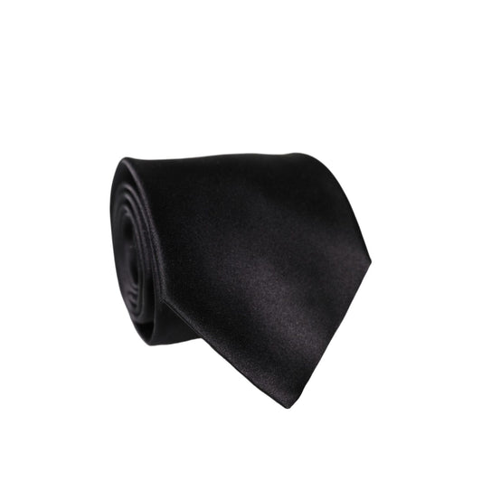 Dolce & Gabbana Brown Logo Embroidery Silk Adjustable Men Necktie Tie