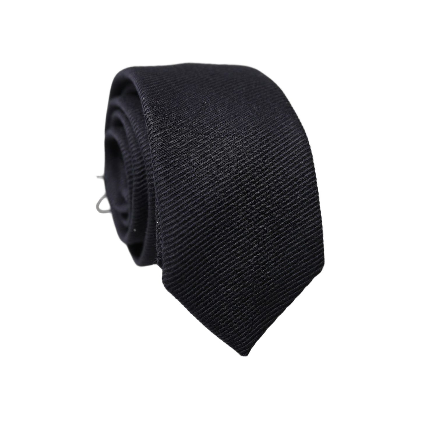 Dolce & Gabbana Black Solid 100% Silk Adjustable Men Tied Necktie Tie