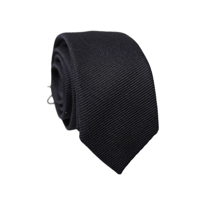 Dolce & Gabbana Black Solid 100% Silk Adjustable Men Tied Necktie Tie