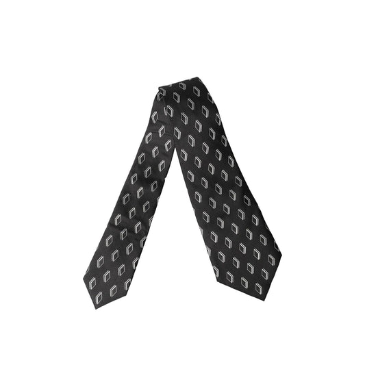 Dolce & Gabbana Black Patterned Silk Adjustable Women Tied Necktie Tie