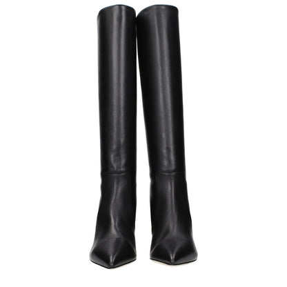Paris Texas Black Leather Ankle Boots