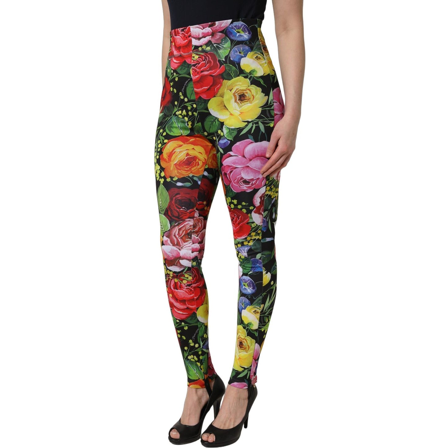 Dolce & Gabbana Multicolor Floral Stretch Jersey Leggings Pants