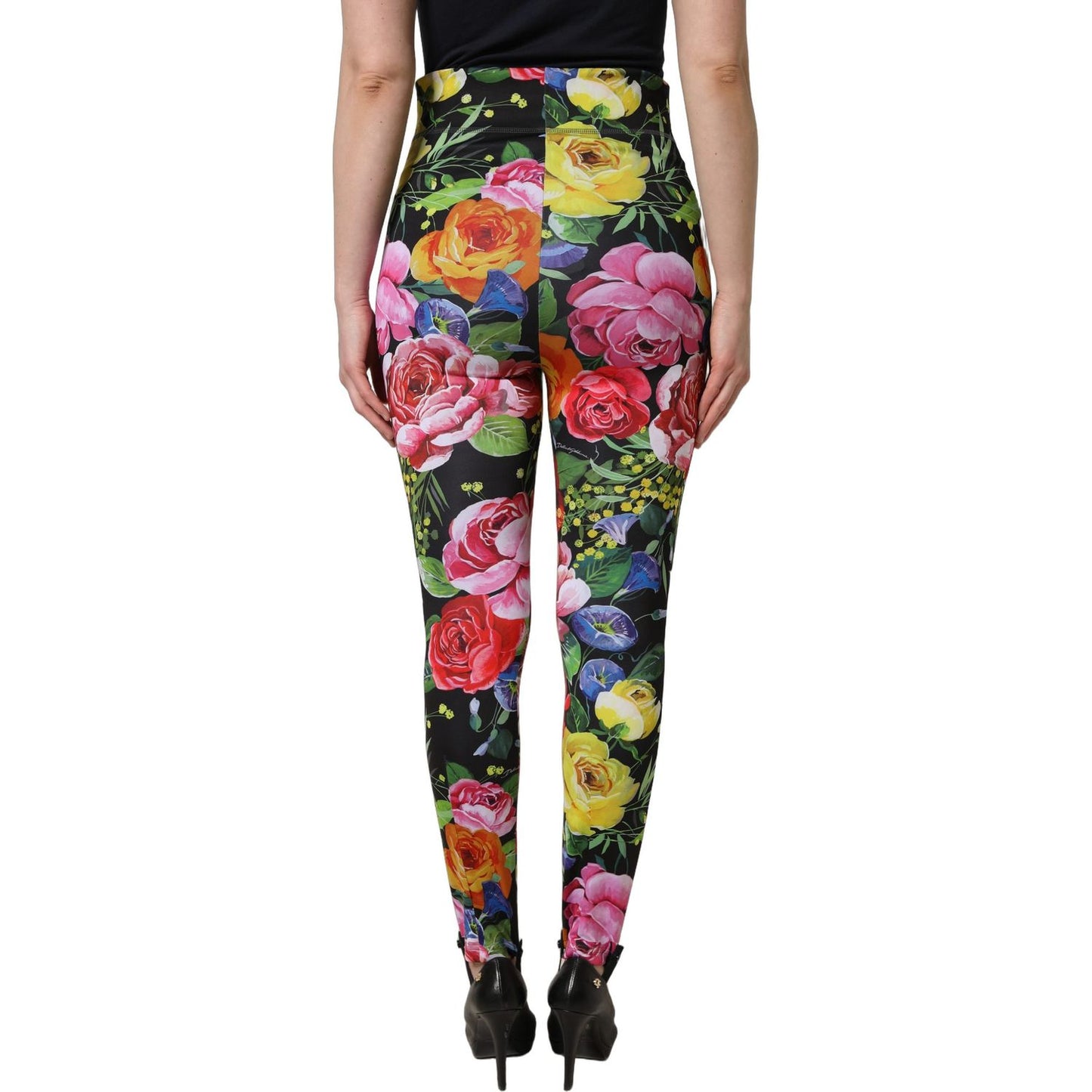 Dolce & Gabbana Multicolor Floral Stretch Jersey Leggings Pants