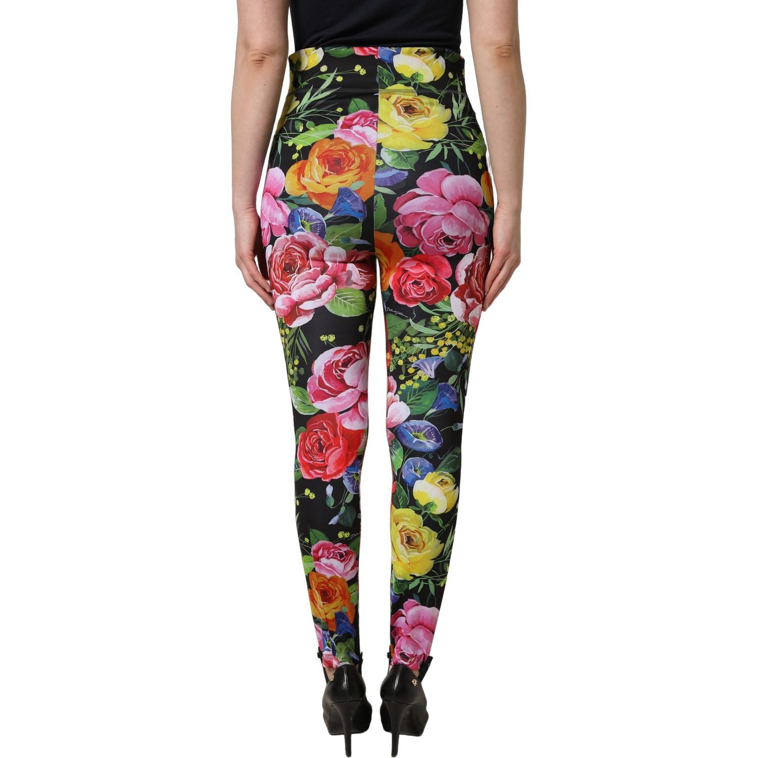 Dolce & Gabbana Multicolor Floral Stretch Jersey Leggings Pants