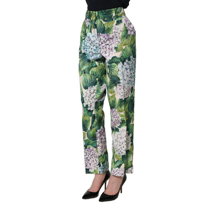 Dolce & Gabbana Multicolor Floral Print Tapered Trouser Pants