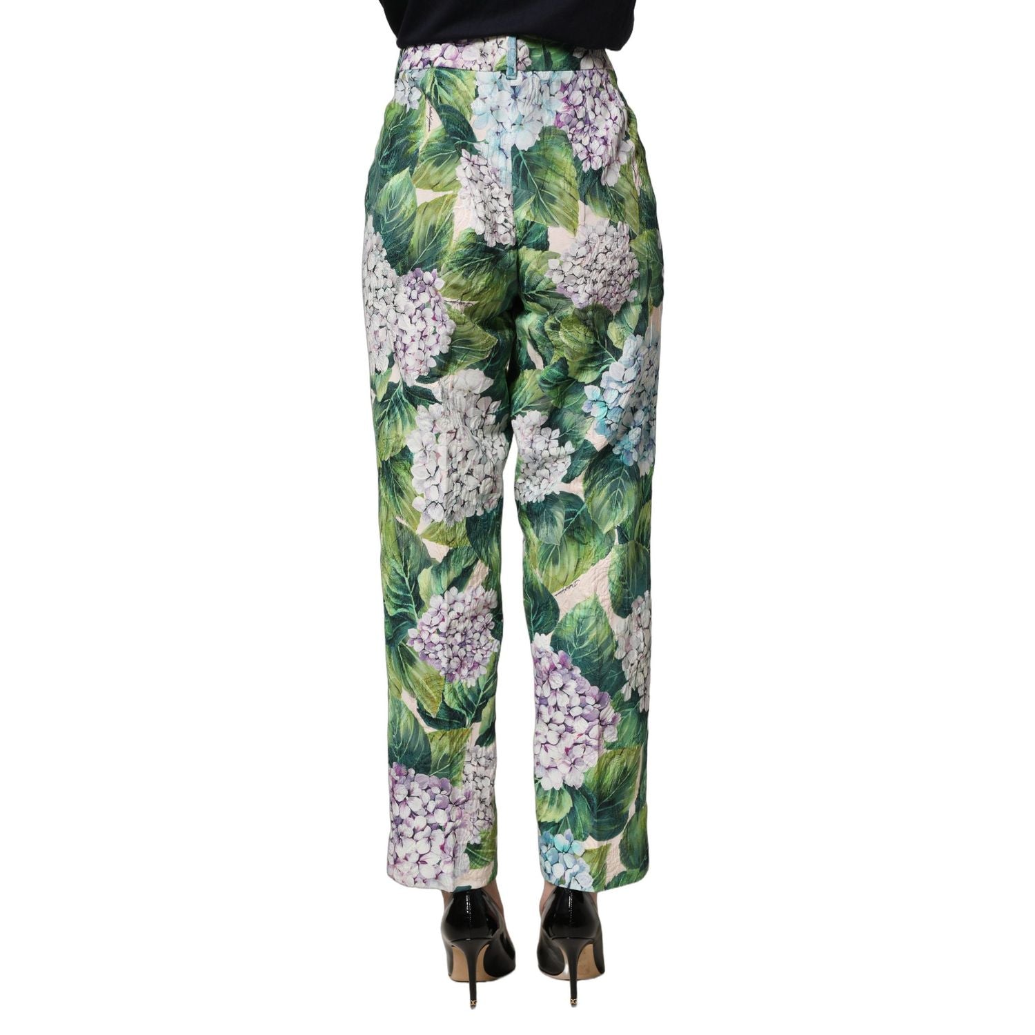Dolce & Gabbana Multicolor Floral Print Tapered Trouser Pants
